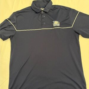 Columbia Navy Polo with Yellow Piping and Embroidered Logo